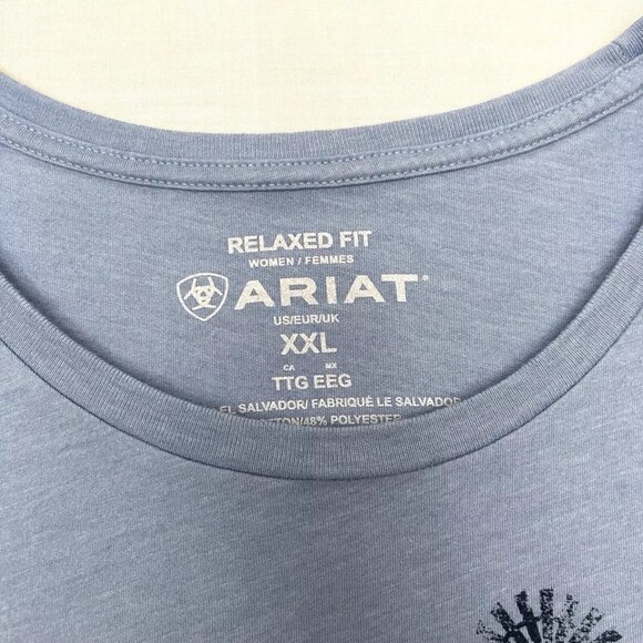 Ariat Women’s Retro Acres Blue T-Shirt Size XXL - Picture 2 of 4